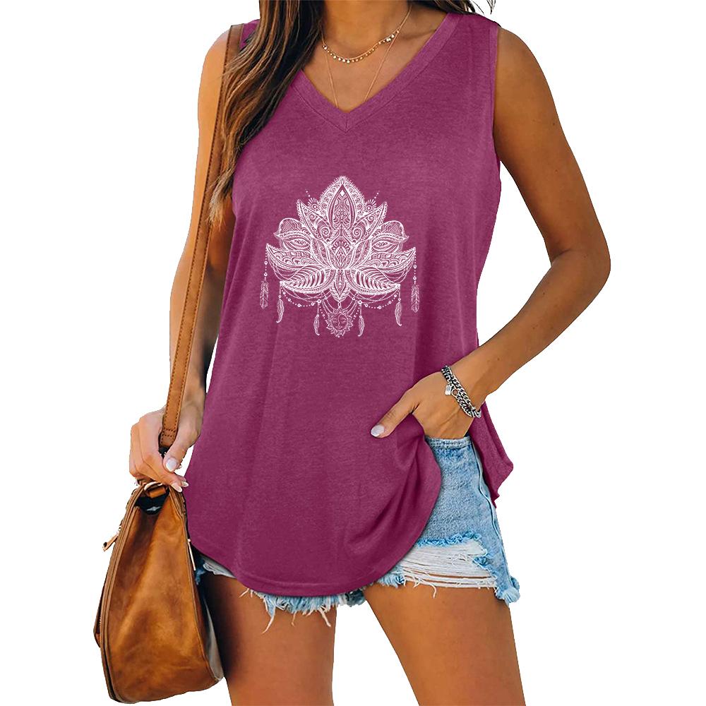 Summer Fashion Tank Top Women V Neck Shirt Ladies Casual Sleeveless T-shirt