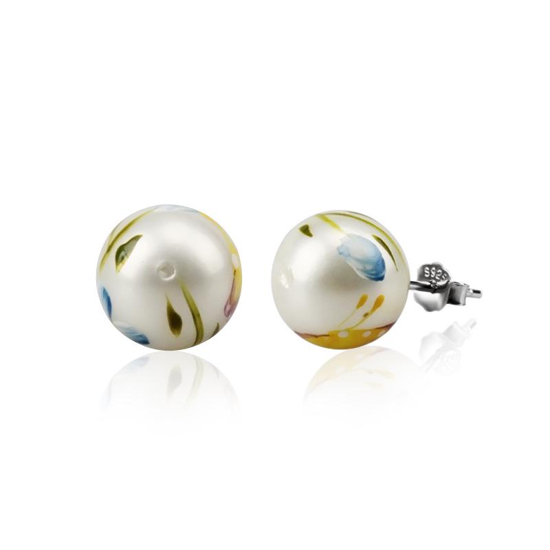 Jade Angel 925 Sterling Silver Aventurine Stud Earrings for Women - 6MM Round Bead Fashion Earrings