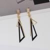 Women Geometric Long Triangles Drop Ear Studs Earrings Jewelry Gift