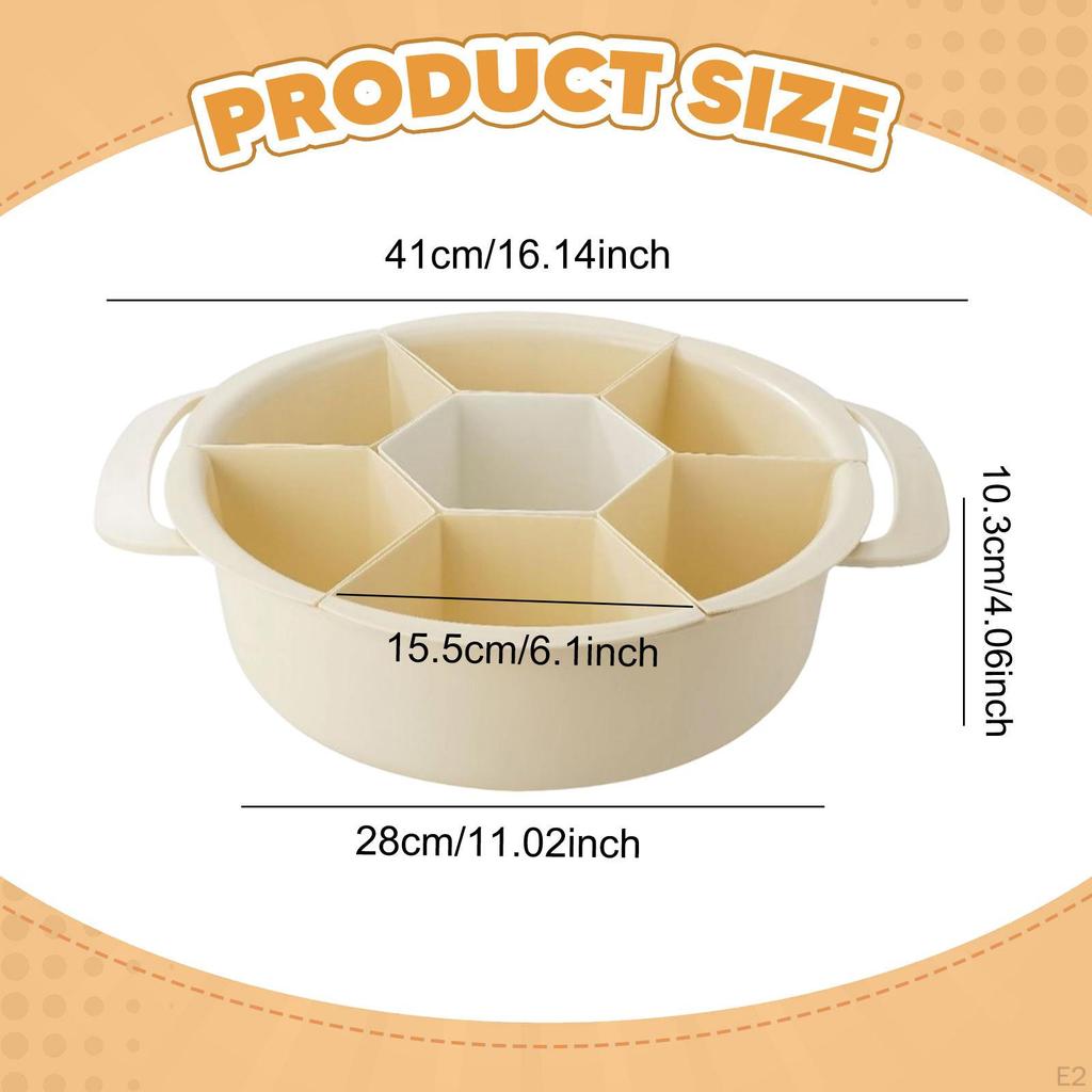 Drehbare Servierplatte mit 7 Fächern, verschleißfest, für chinesisches Fondue, Lebensmittellagerung