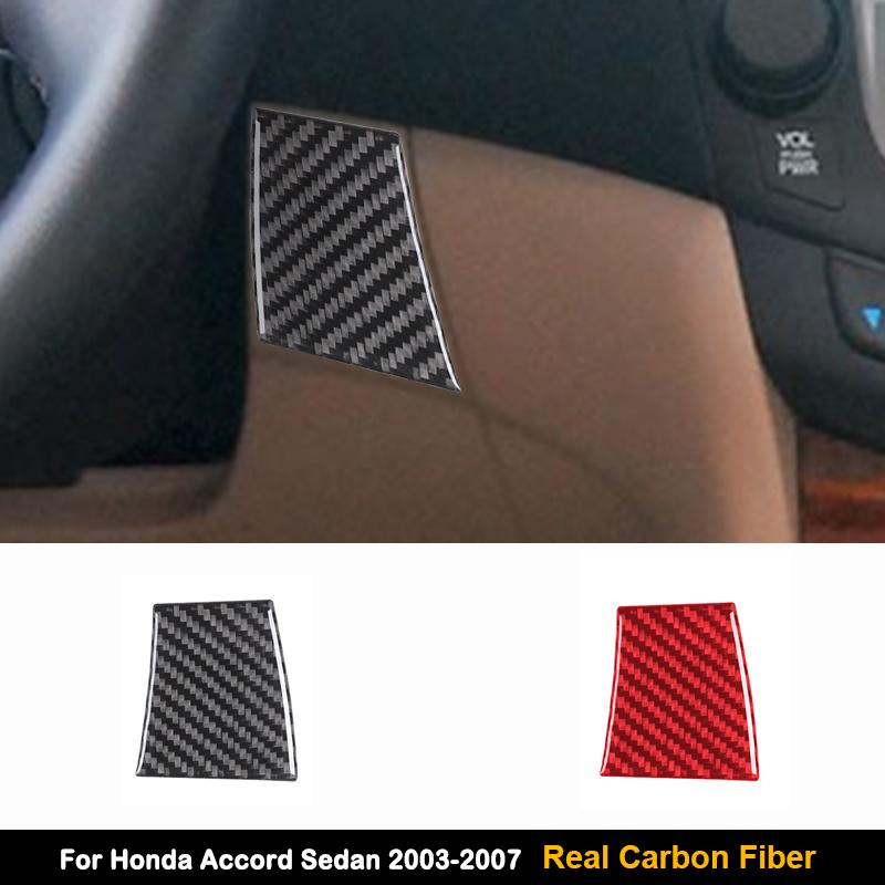 For Honda Accord Sedan 2003-2007 Real Soft Carbon Fiber Sticker Car Steering Wheel Panel Interior Trim Interior Accessories