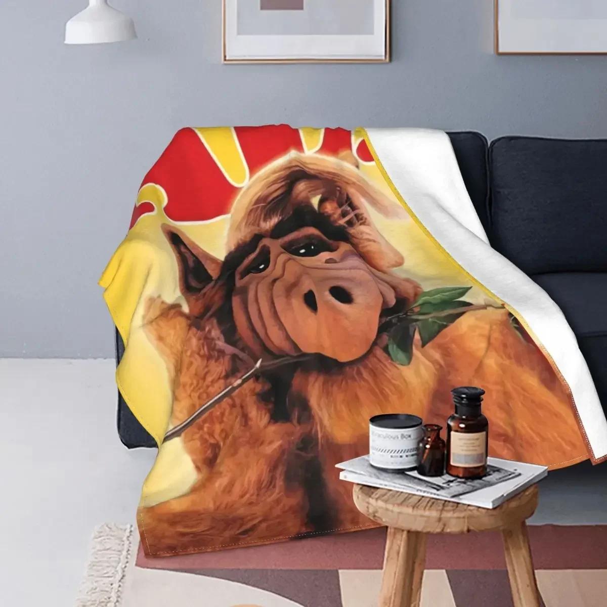 Sci-Fi-TV-Show ALF Decke Warmer Fleece Weiches Flanell Außerirdische Lebensform Überwurfdecken für Bett Sofa Reise Herbst 80x120cm
