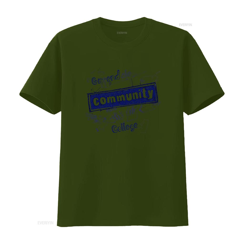 Greendale Community College Print T Shirt for Adults vintage Washed Stretched Stylish fashion Slightly Comfortable Breathable
