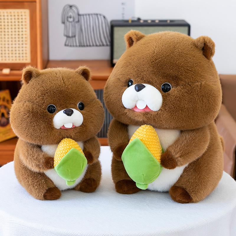 New creative corn groundhog plush toy cute gluttonous mouse doll throw pillow girl gift