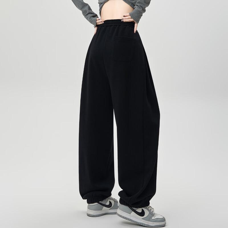 HSTYLE Damen Hochtaillierte Schlankmachende Drapey Lässige Jogginghose