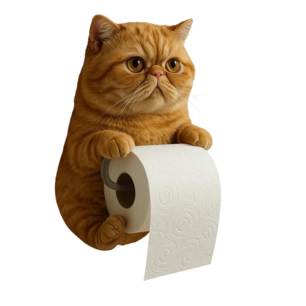 Creative Resin Cat Toilet Paper Holder Wall Mounted Tissue Roll Dispenser Decorative Bathroom Accessory Functional and Durable Design