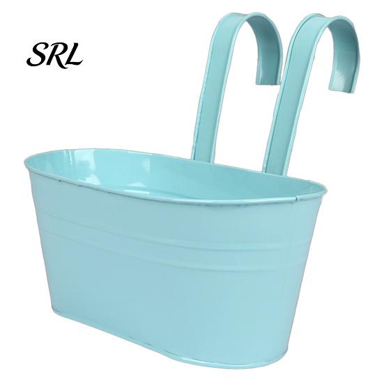 Gancio Staccabile Contenitori a Fiore Fioriera Metallica da Appendere, Vaso con Fori di Drenaggio, Ganci, Vasi per Verde Verticale per Ringhiera Balcone Pianta per Recinzione Giardino