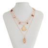 Set of 3 Layered Sun Crystal Pendant Necklace Women Bohemian Style Neck Jewelry Suitable for Fashion Enthusiasts