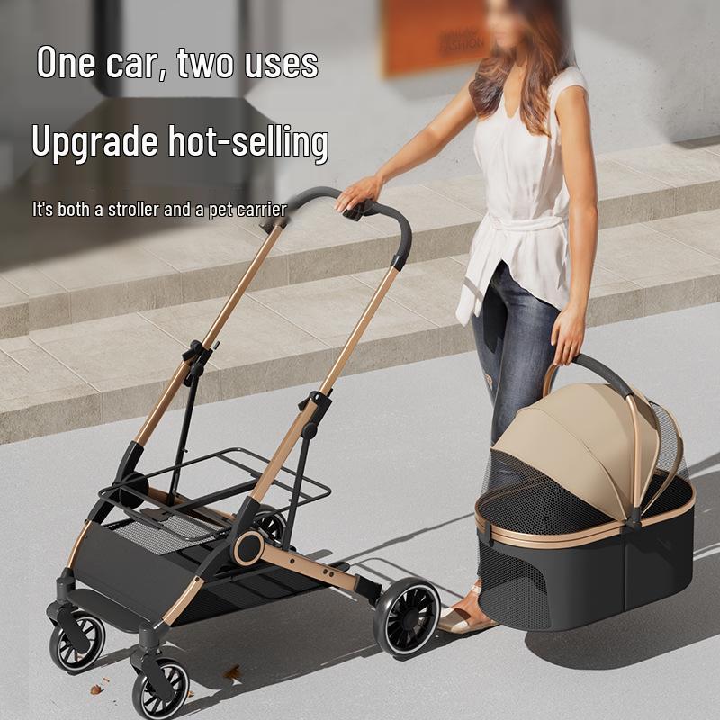 Lightweight Foldable Pet Stroller for Small Dogs & Cats