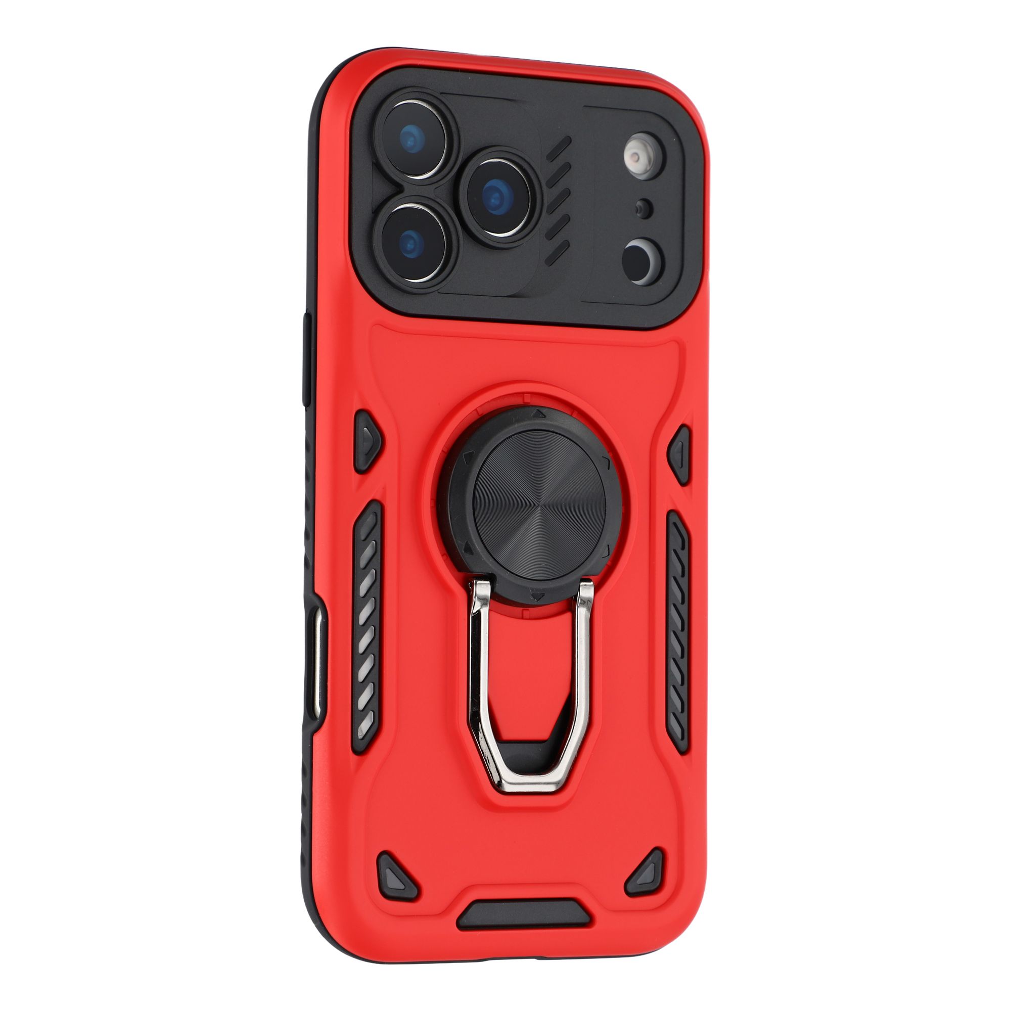 

For iPhone 17 Pro Max Case with Kickstand Shockproof TPU+PC Phone Back Cover Red