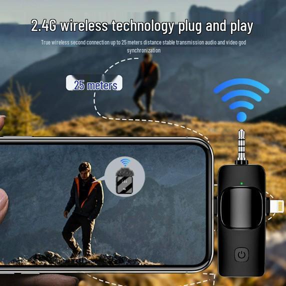 New F11-2 Lapel Microphone: Wireless F15 Three-in-One Live Broadcast, One-to-Two Radio, Noise Reduction Mini.