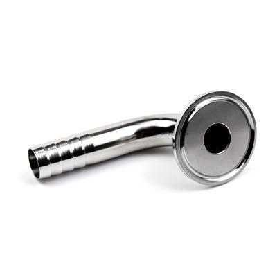 12,7/14/16/19/25/32/38/45/51 mm Außendurchmesser 304/316 Sanitärer Schlauchstutzen Rohrfitting 1,5” Klemmring 50,5 mm/64 mm Ferrule 90-Grad-Bogen