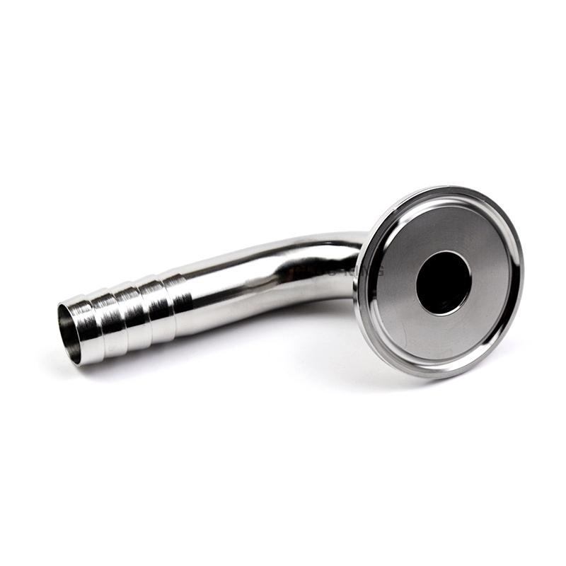 

12.7/14/16/19/25/32/38/45/51/mm OD 304/316 Sanitary Hose Barb Pipe Fitting 1.5” Tri Clamp 50.5mm/64mm Ferrule 90 Degree Elbo SS304