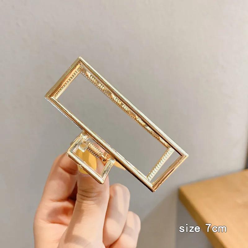 ncmama Fashion Metal Pearl Hair Claw For Women Gold Color Crab Hair Clip Girls Elegant Geometric Hairpin Korean Hair Accessories