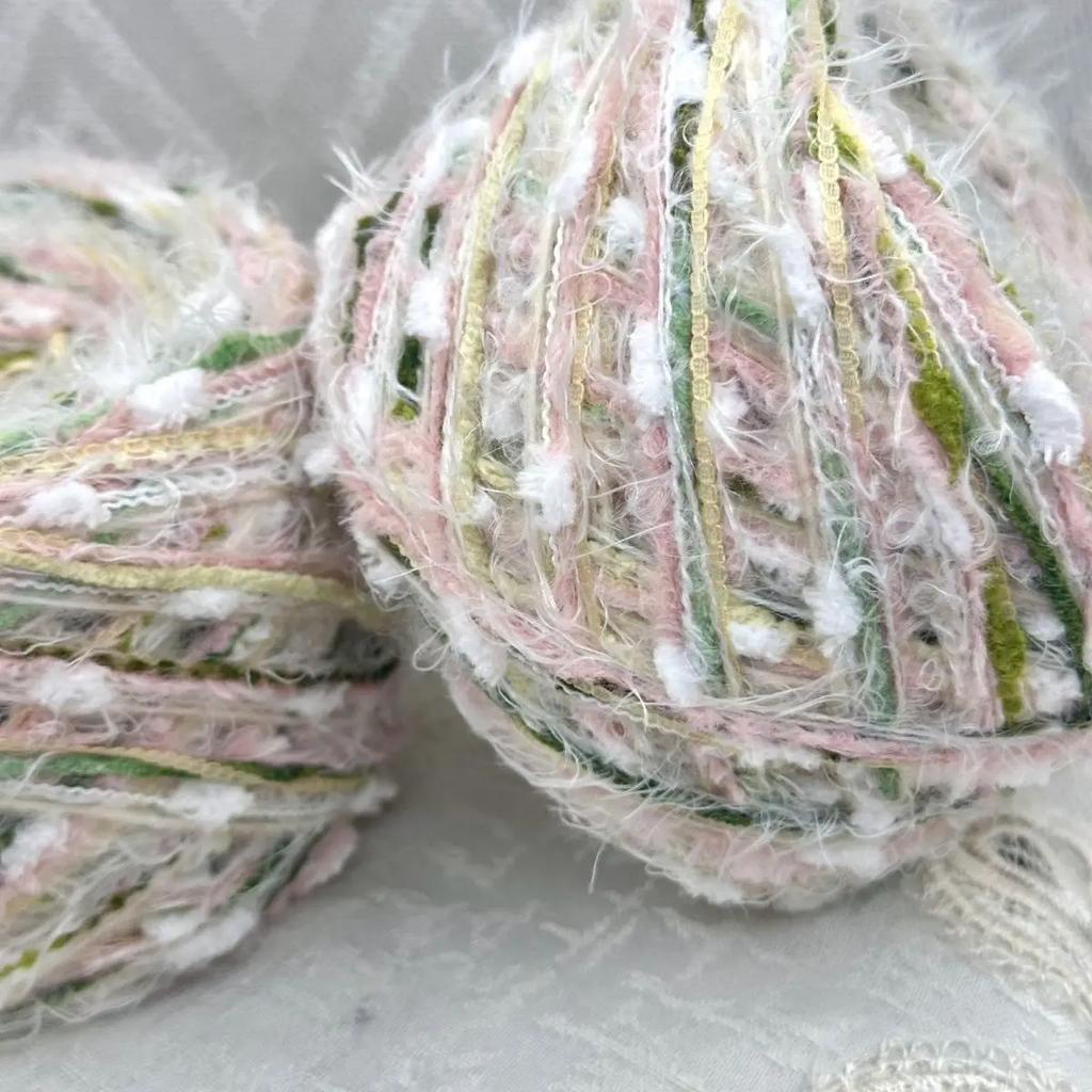 100g Cotton Yarn Colorful Hand Mixed Thread Pink Crochet Thread Hand Knitting Crocheting Crochet Bags Chunky Yarn Art