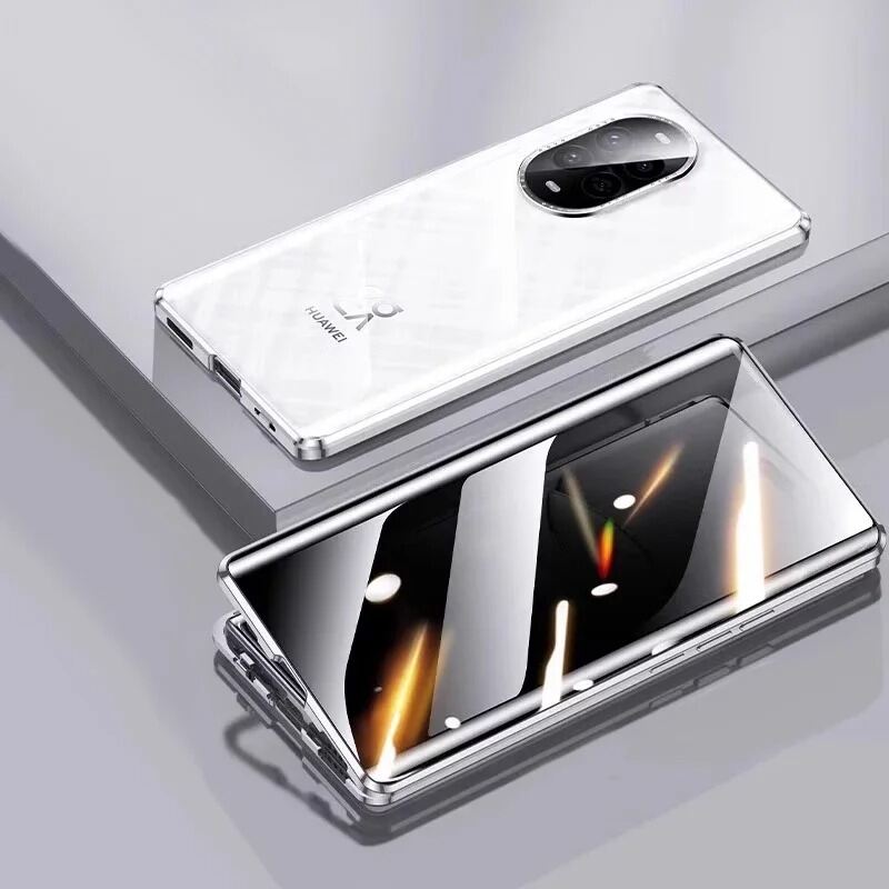 Anti Peeping Case for Huawei Nova 14 Ultra 15 13 Pro, Double Sided Tempered Glass,Metal Frame with Lens Protector Phone Bumpers