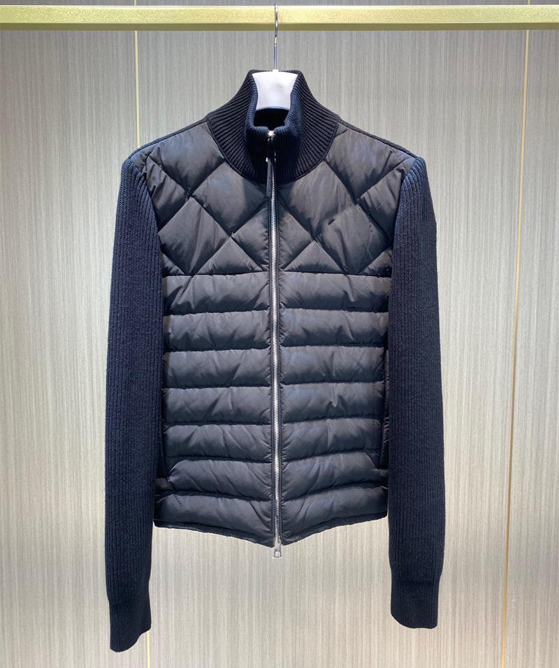 Herren- und Damenstrickdaunenjacke: Daunen- & Wollmantel mit Stehkragen für Herbst/Winter
