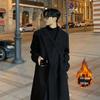 Men's Korean Style Over-the-Knee Wool Winter Coat - Thickened, Mid-Length, Loose Fit
