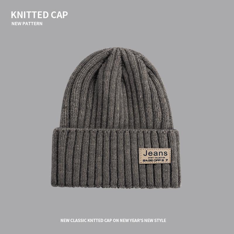 Women's Woolen Melon Cap: Warm, Solid Color Knit Hat for Autumn and Winter Outdoor Wear