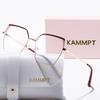 KAMMPT Vintage Square Glasses Women 2024 New Fashion Metal Rim Optical Frames Trendy Luxury Brand Blue Light Blocking Eyeglasses