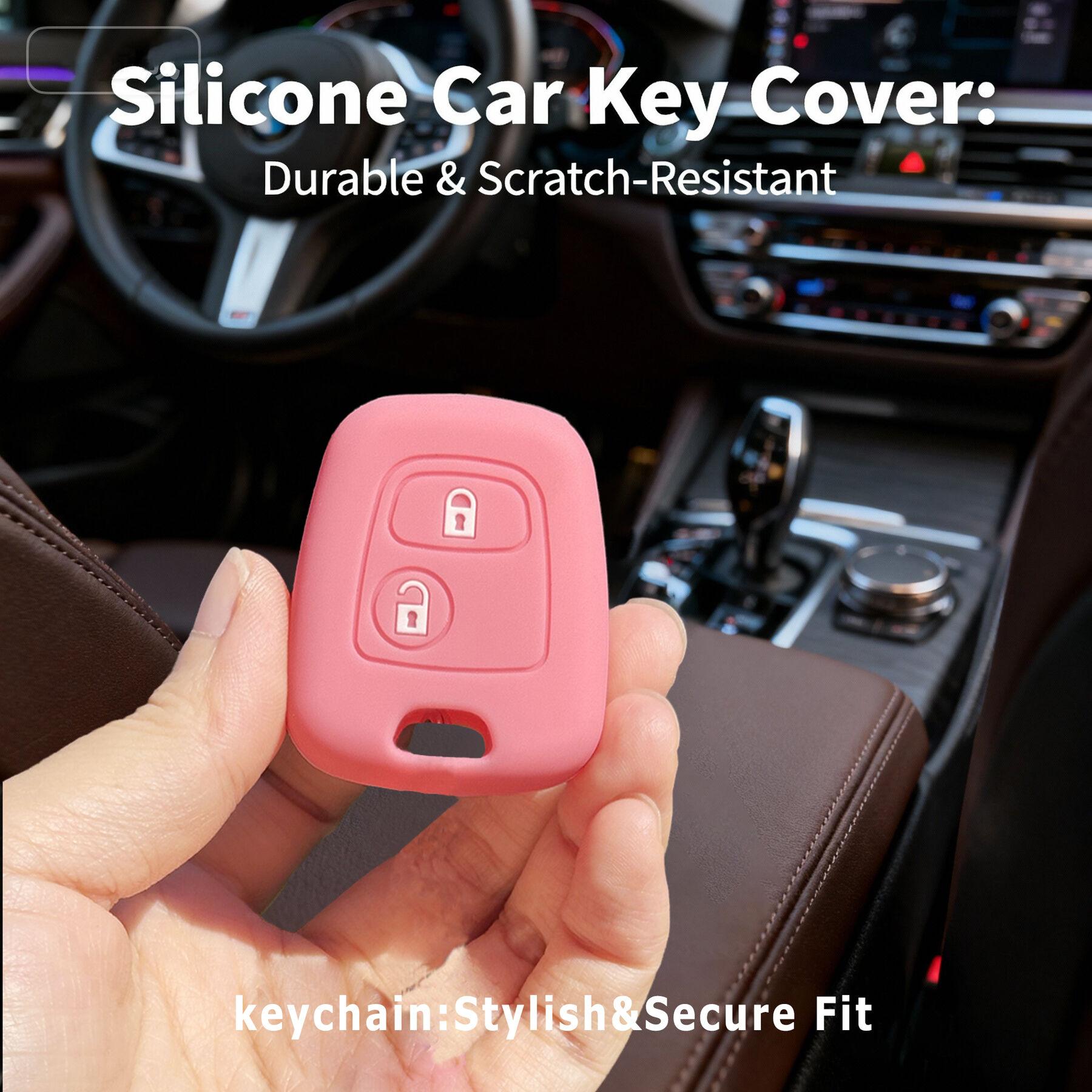 

For Peugeot 206/107/207/307/406/partner 2008/206SS For Citroen Xsara Picasso C3/C1/C2/berlingo Keychain Fob Cover Car Key Case розовый