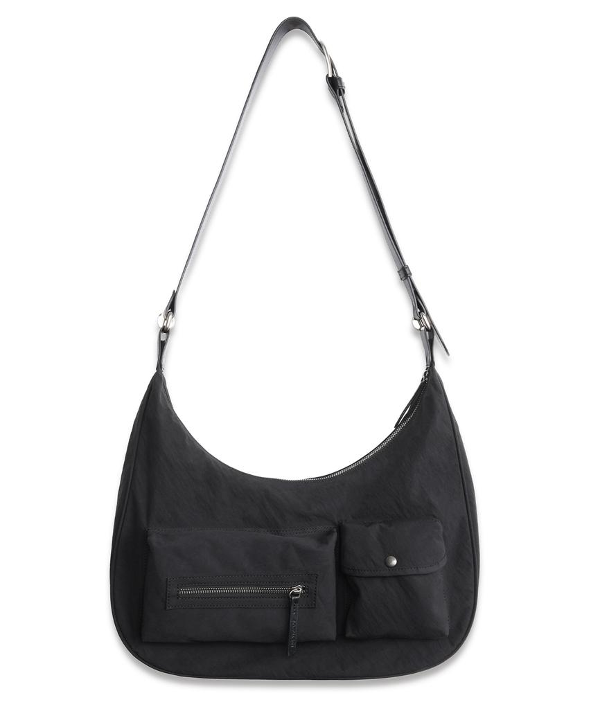 Doffjason Leather Mix Two-Pocket Crossbody Bag
