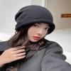 Women's Winter Knitted Adjustable Strap Daily Hooded Beanie Hat