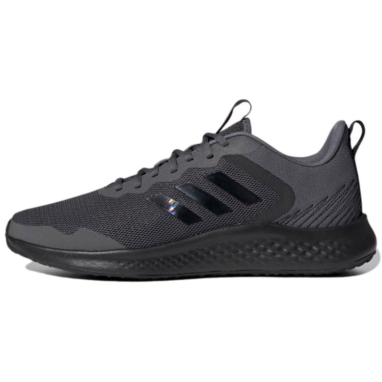Adidas Fluidstreet Comfortable Versatile Mesh Fabric Non-Slip Low-Top Casual Running Shoes Men Sneakers Gray Black FY8456