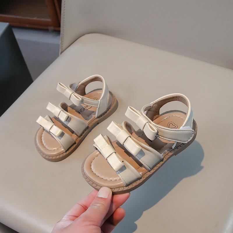 

Flat Sandals Girl Shoes Princess Summer Clogs Breathable Beach Shoes Girls Butterfly-knot Shoes Low-heel Fashion Footwear I 25