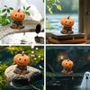 Pumpkin Head Scarecrow Figurine Fishing Scarecrow Sculpture Halloween Decor Pumpkin Statue for Fish Tank Aquarium Pond