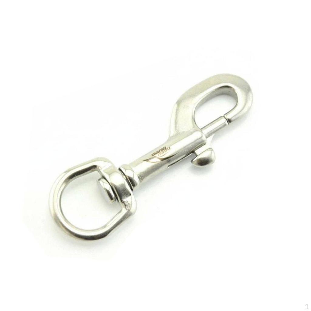 Swivel Eye Bolt Snap Hook Single End Stainless Steel Diving for Boating Silver 75MM