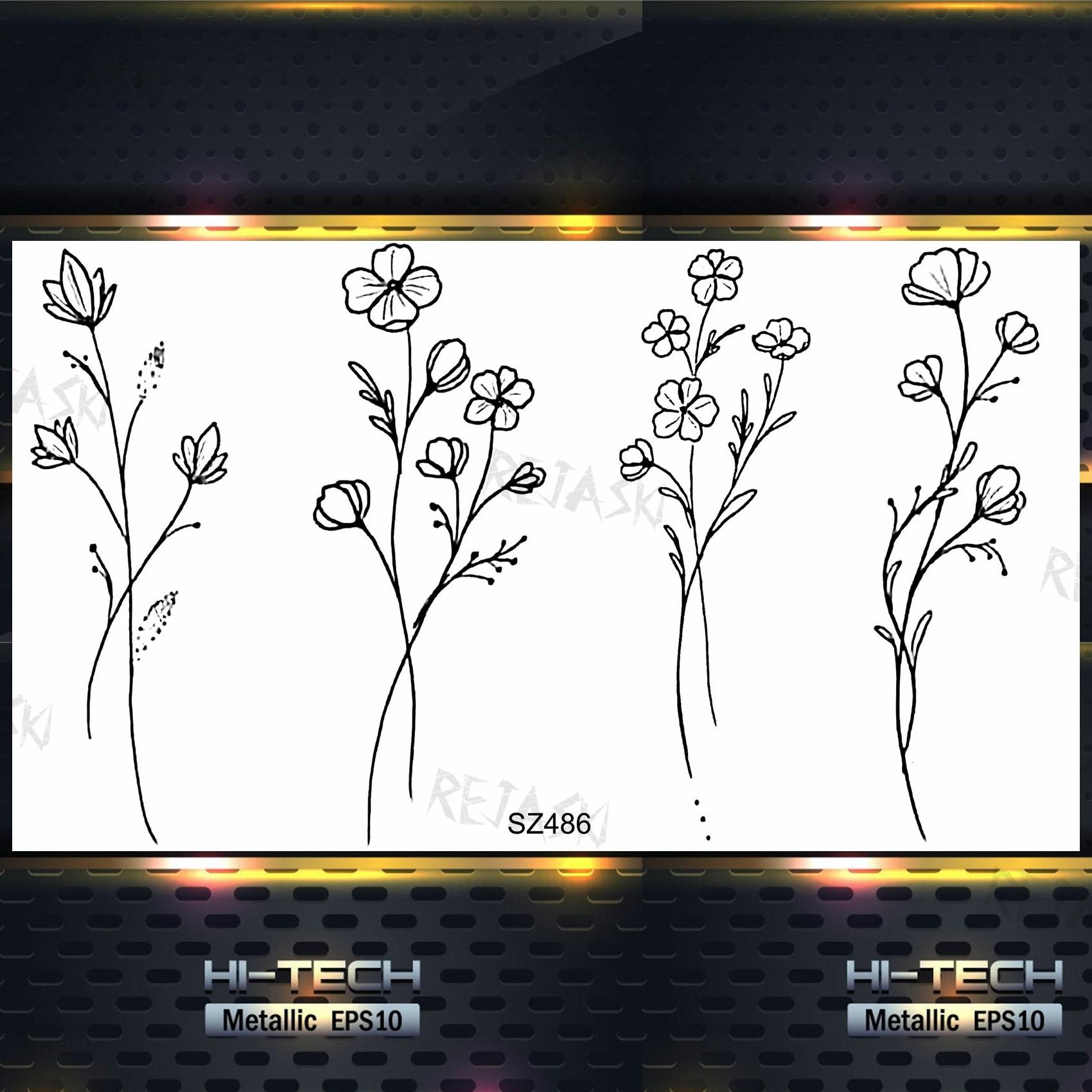 

Маленькие временные татуировки с цветком мака для женщин и взрослых, лаванда, реалистичные поддельные татуировки, наклейки, боди-арт, переводные татуировки с водой