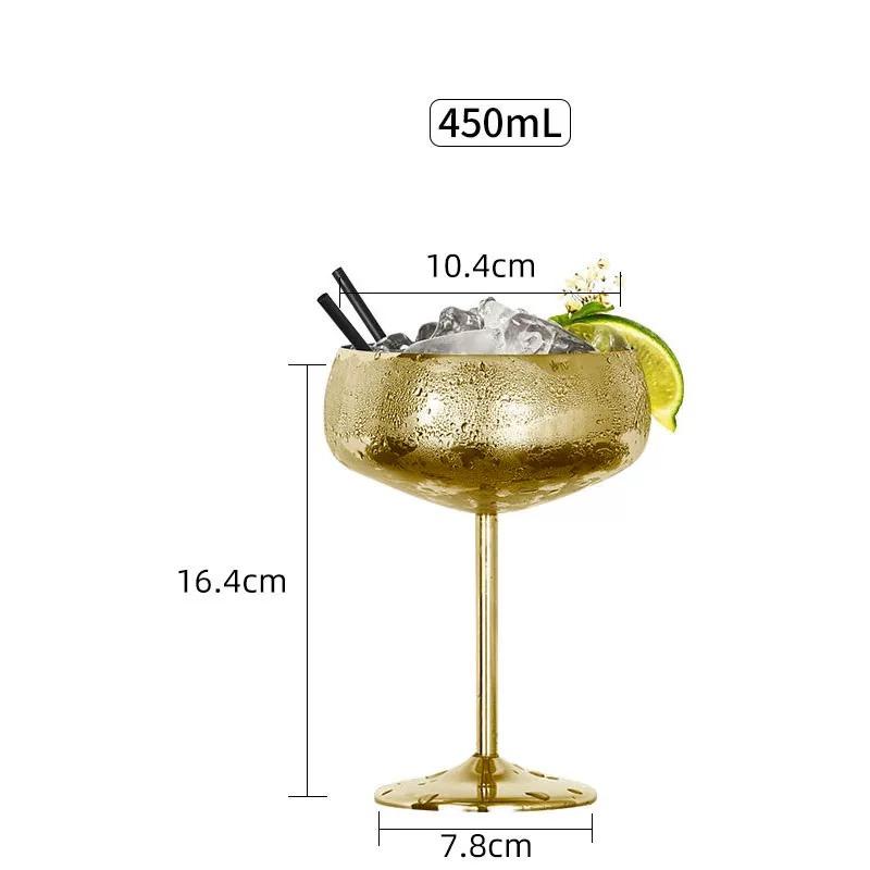 304 Stainless Steel Stemmed Cocktail & Wine Glass – Martini, Champagne, Bar Cup