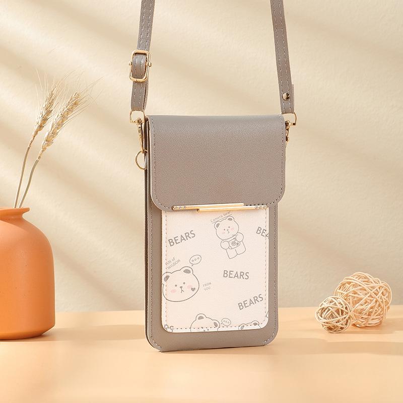 Touch Screen Mobile Phone Bag, Women'S Floral Printed Crossbody Bag, Fashionable Flip Bag
