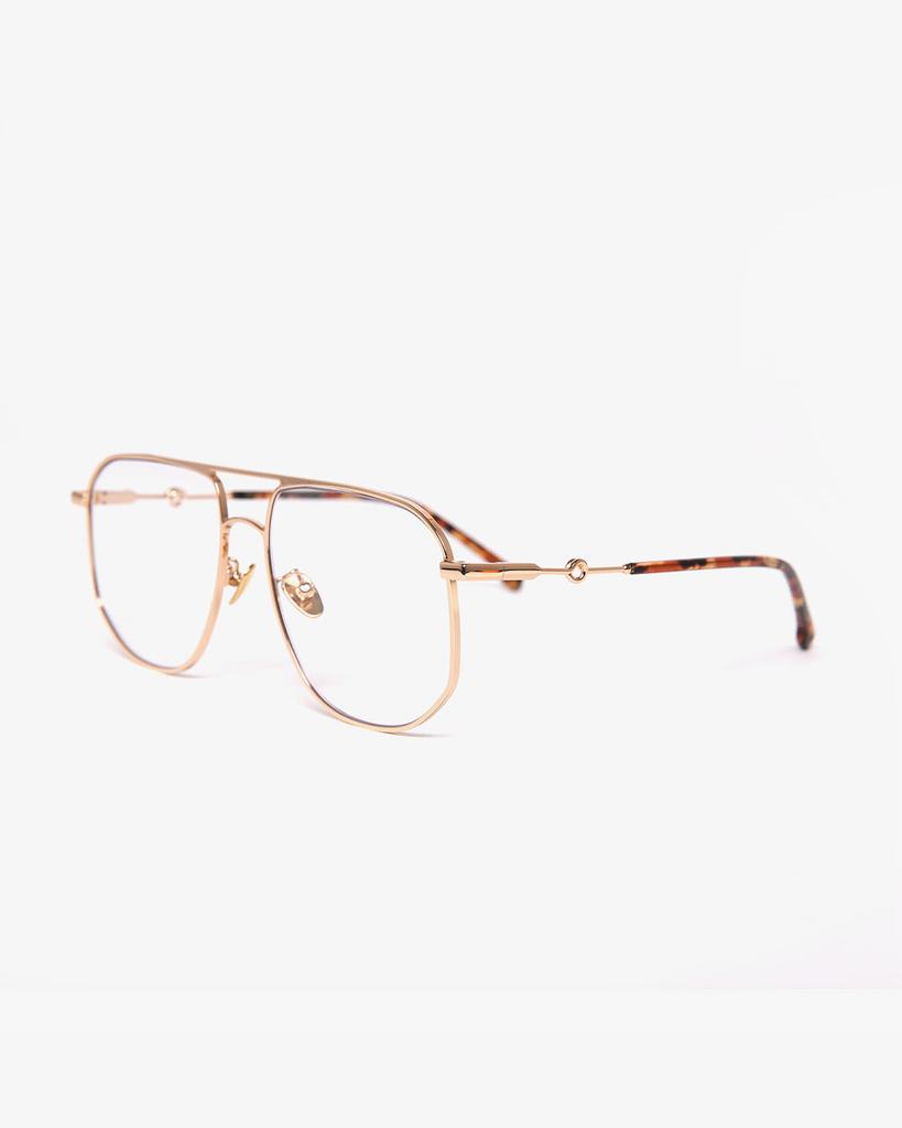 Seupeulingseuteulingseu Double Bridge Aviator Glasses Page 84 [Gold]