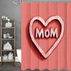 Glad Mors Dag Kärlek Röd Duschdraperi, Dekorativt Duschdraperi för Badrum, Vattentätt Duschdraperi med Krokar