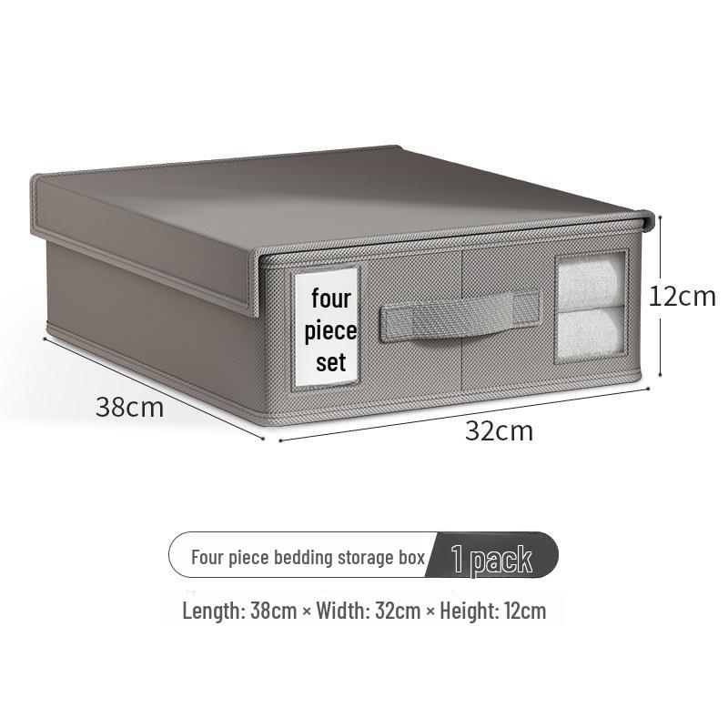 Oxford Cloth Quilt and Blanket Storage Box - New Four-Piece Wardrobe Organizer