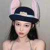 Non-Toxic Cute Judy Hat Rabbit Bowler Hat Zootopia Police Officer Judy Hat Children'S Adult Cosplay Headband Headwear Hat Cute Gift Hot