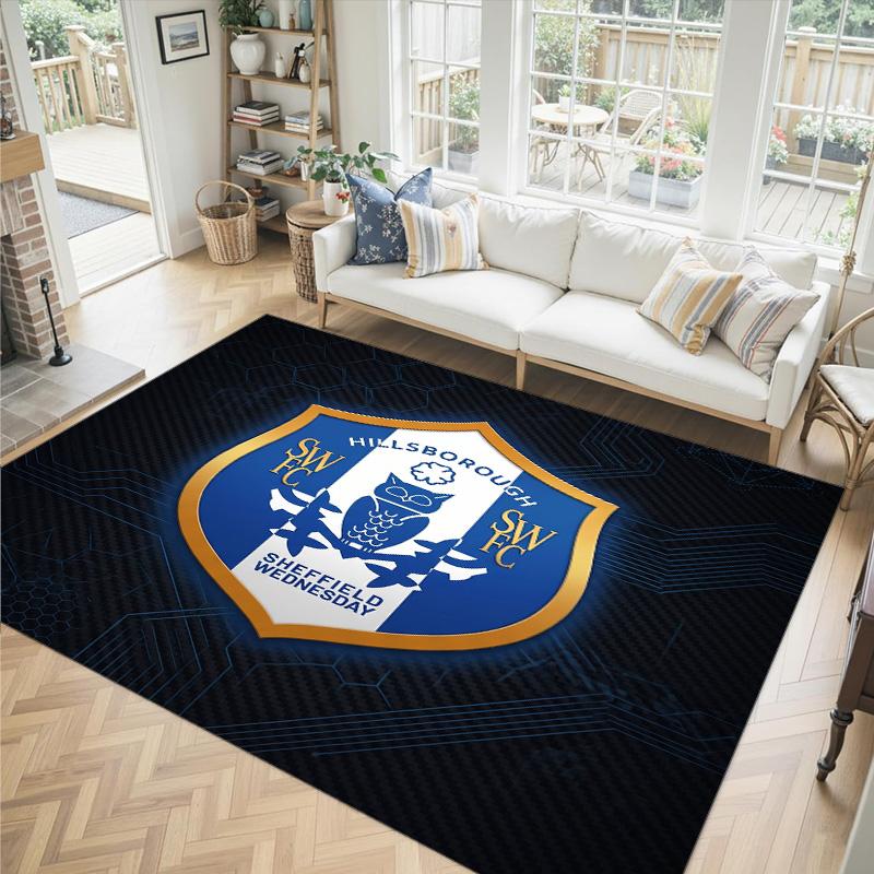 Design Sheffield Wednesday Tappeto in Velluto di Cristallo Accogliente Non?Tappeto Stampato Antiscivolo per Camera da Letto Soggiorno Ingresso