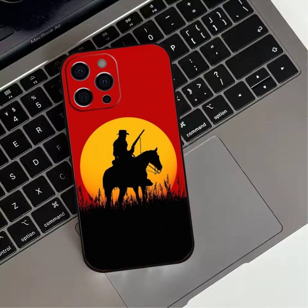Red Dead R-Redemption 2 Phone Case For iPhone17,16,15,14,13,12,11 Plus,Pro Max Soft Black Cover