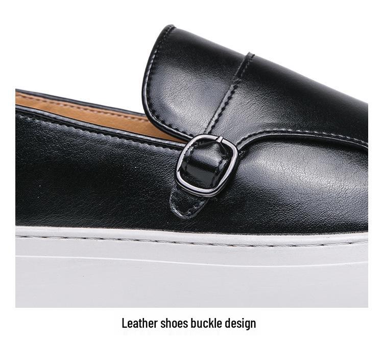 Men's Plus Size Tassel Slip-On Leather Shoes - European & American Fashion Casual Board Shoes