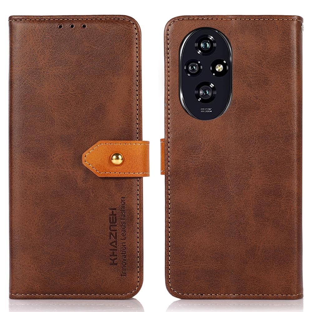 KHAZNEH For Honor 200 Pro 5G Case PU Leather Phone Cover Stand View Magnetic Clasp Protect