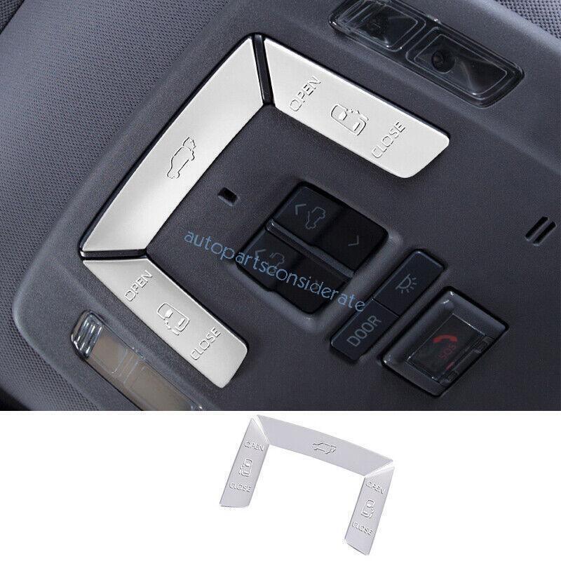 For Toyota Sienna 2021-2024 Roof Front Reading Light Button Sticker Silver Alloy