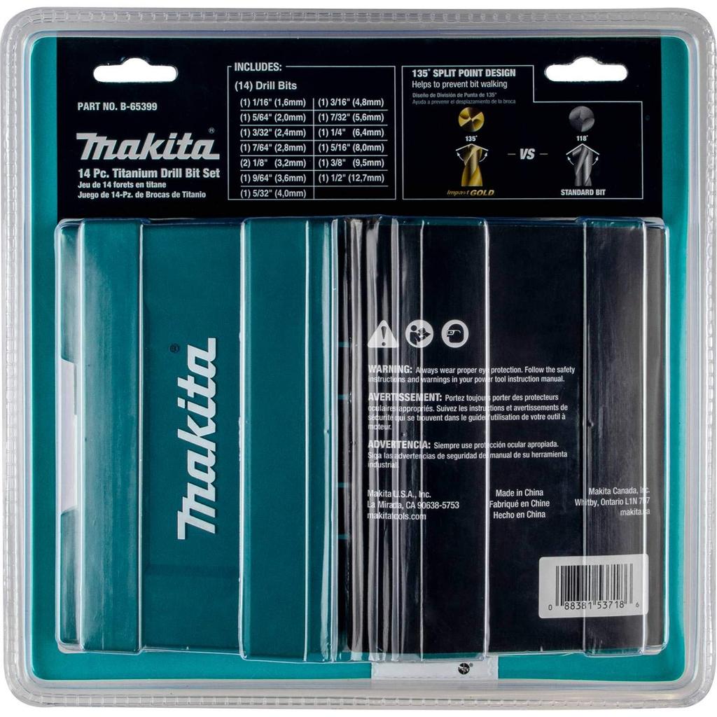 Bit-Set Titan Bohrer Impact Gold Makita Makita 14-teiliges Set Amerikanische Spezifikation B-65399