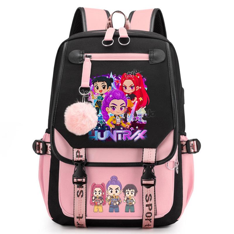 Kpop With The Surrounding Trend Schoolbag College Wind Large Capacity Junior High School Student Leisure Backpack