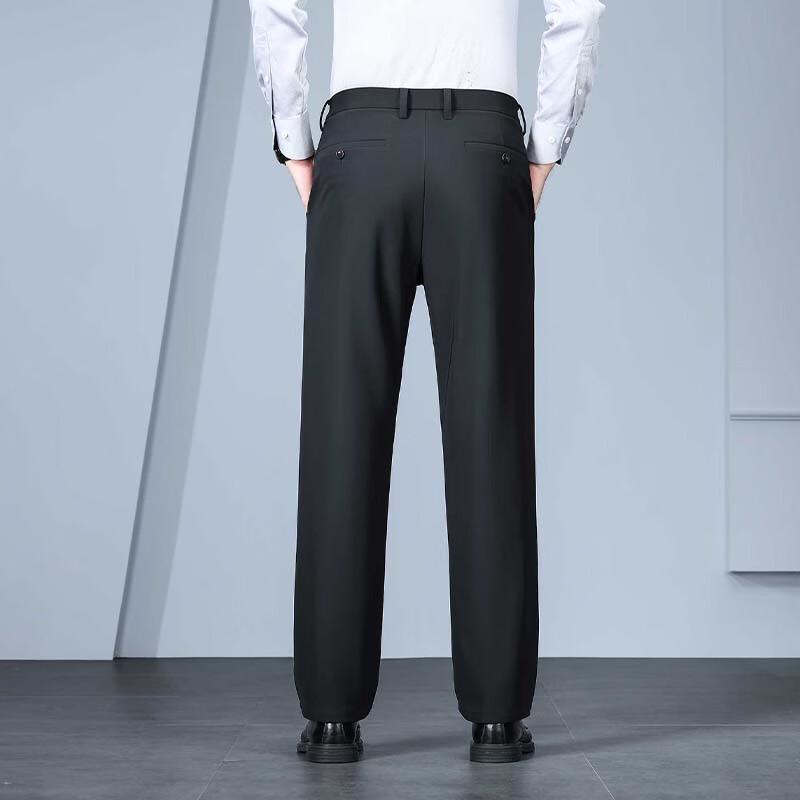 ROMON Men's Autumn/Winter Business Casual Straight-Leg Trousers