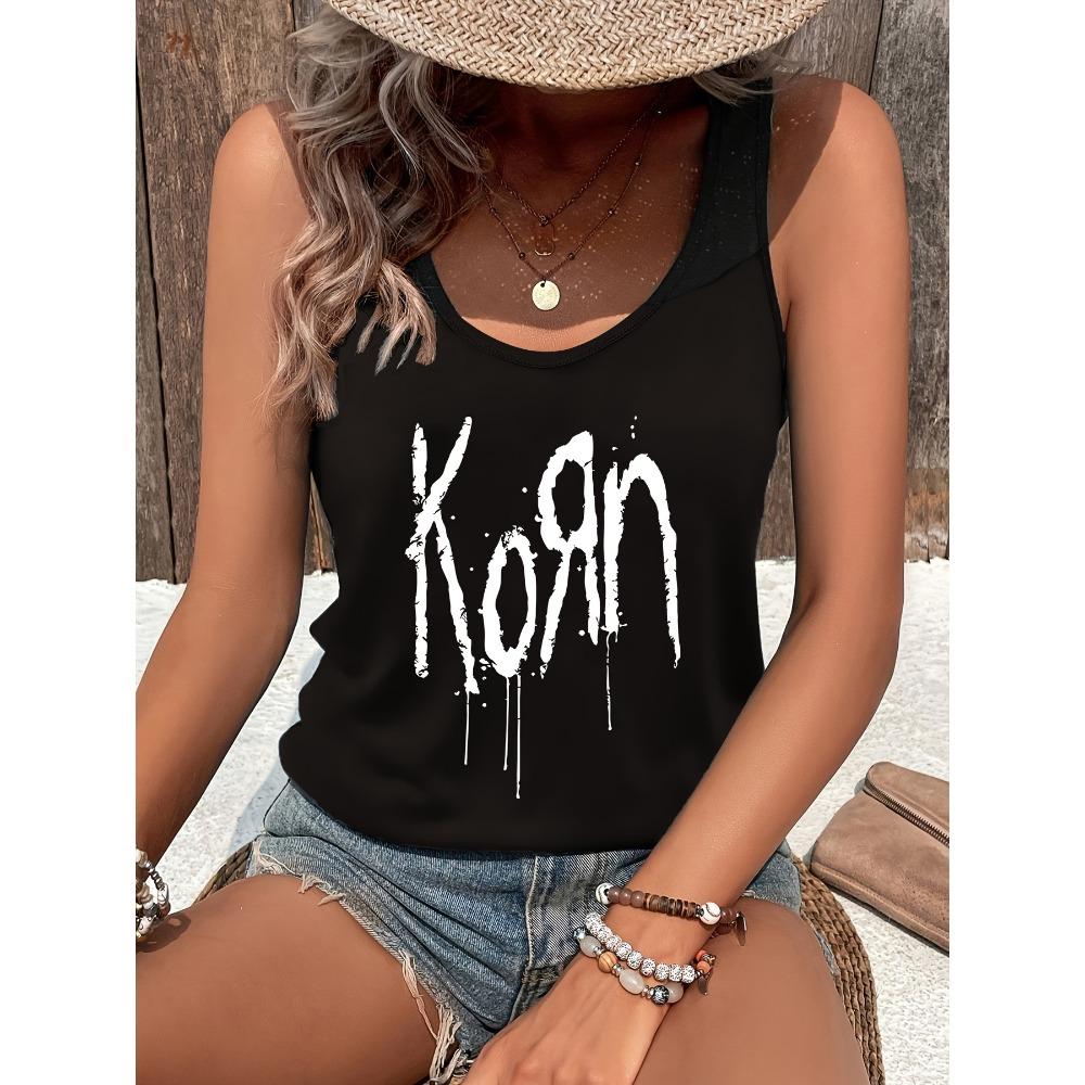 Женская широкая майка-футболка с принтом, летняя, удобная, без рукавов S