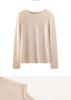 2026 Le Ka Sha Women's Pure Cashmere Round Neck Knit Sweater, 12-Gauge, Rolled Hem
