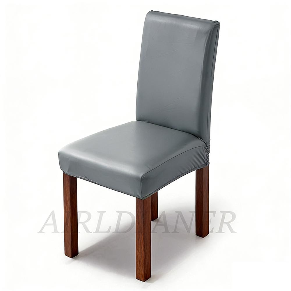 

1pc PU Leather Chair Cover Soft Chair Slipcover Waterproof Universal Dustproof Seat Cover Elastic Anti-cat Scratch Dining Room 1pc