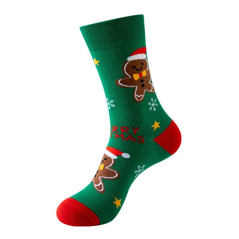 Trendy Christmas Mid-Calf Socks - Santa & Reindeer Festive Gifts for Autumn & Winter